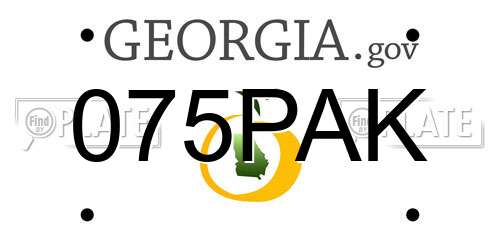 075PAK Georgia License Plate