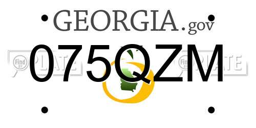 075QZM Georgia License Plate