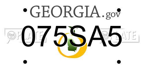 075SA5 Georgia License Plate