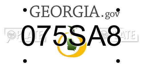 075SA8 Georgia License Plate