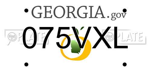 075VXL Georgia License Plate