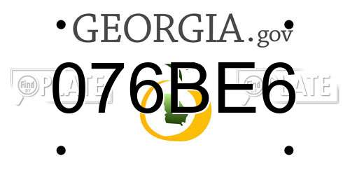 076BE6 Georgia License Plate