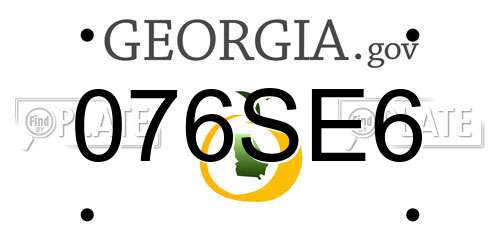 076SE6 Georgia License Plate