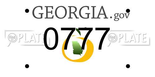 0777 Georgia License Plate