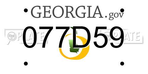 077D59 Georgia License Plate