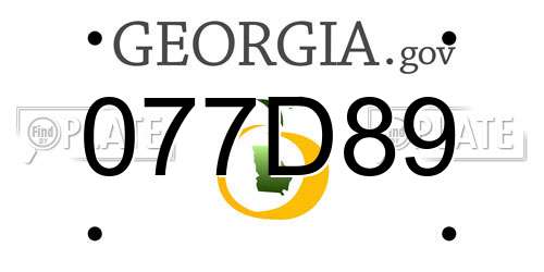 077D89 Georgia License Plate