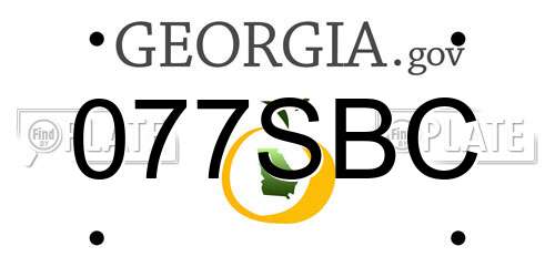 077SBC Georgia License Plate