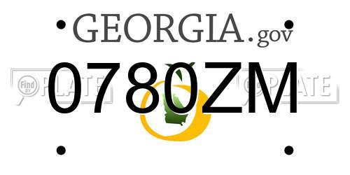 0780ZM Georgia License Plate