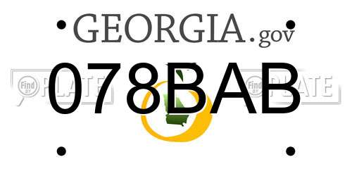 078BAB Georgia License Plate