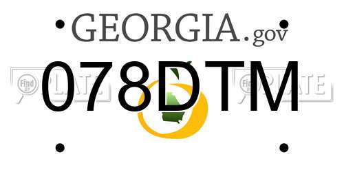 078DTM Georgia License Plate