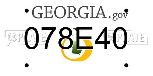 078E40 Georgia License Plate