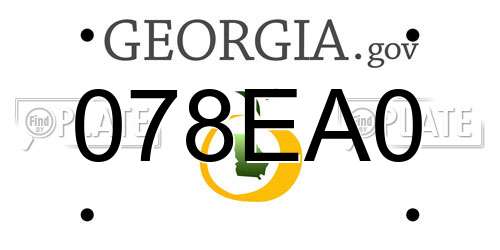 078EA0 Georgia License Plate