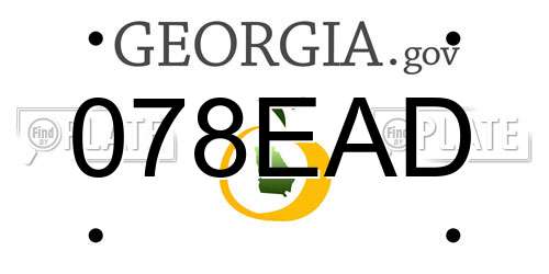 078EAD Georgia License Plate
