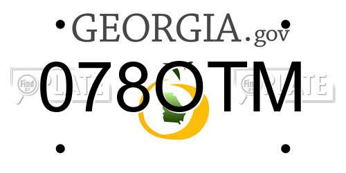 078OTM Georgia License Plate