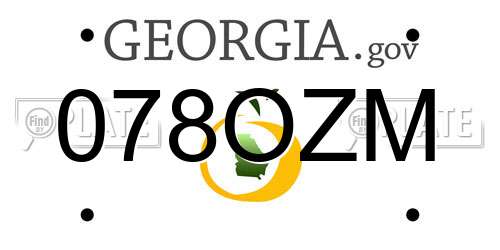 078OZM Georgia License Plate