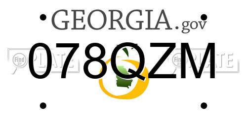 078QZM Georgia License Plate