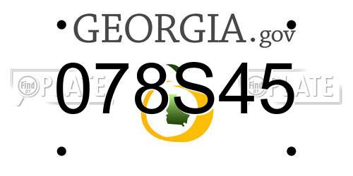 078S45 Georgia License Plate