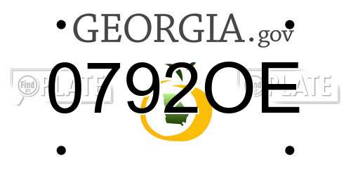 0792OE Georgia License Plate