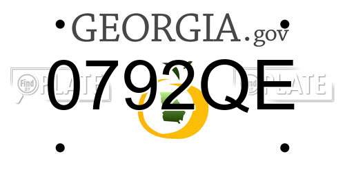 0792QE Georgia License Plate