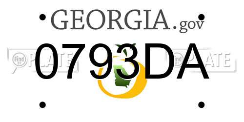 0793DA Georgia License Plate
