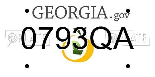 0793QA Georgia License Plate