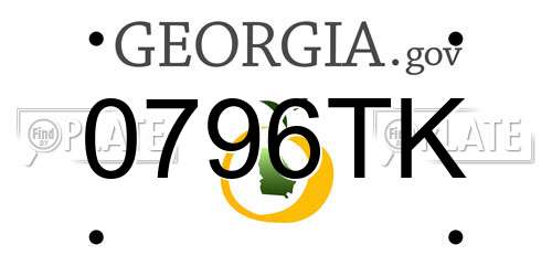 0796TK Georgia License Plate