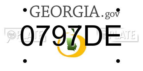 0797DE Georgia License Plate