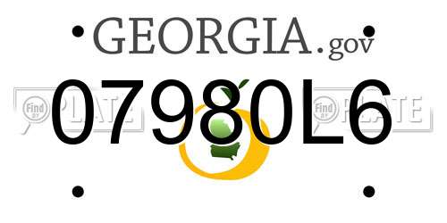 07980L6 Georgia License Plate