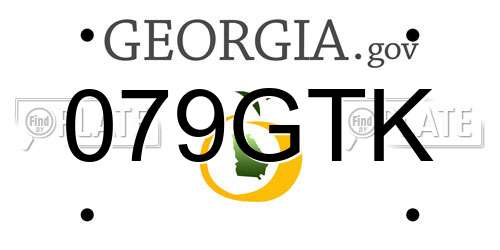 079GTK Georgia License Plate