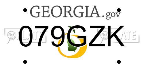 079GZK Georgia License Plate