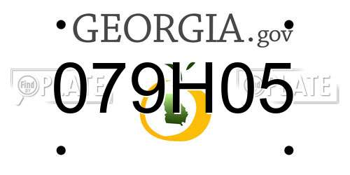 079H05 Georgia License Plate