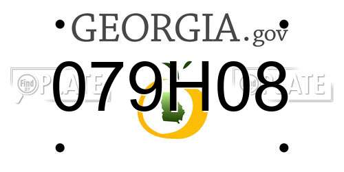 079H08 Georgia License Plate