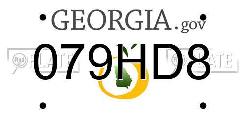 079HD8 Georgia License Plate