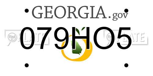 079HO5 Georgia License Plate