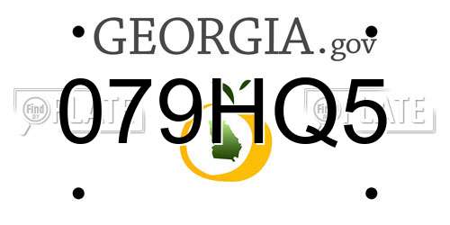 079HQ5 Georgia License Plate