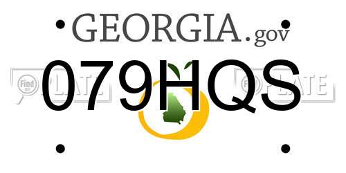 079HQS Georgia License Plate