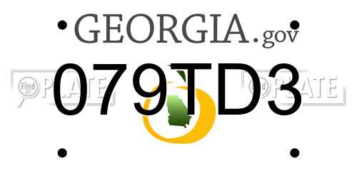 079TD3 Georgia License Plate
