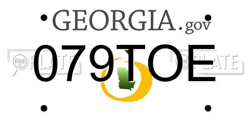 079TOE Georgia License Plate