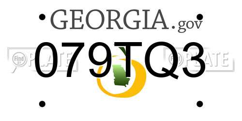 079TQ3 Georgia License Plate