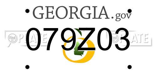 079Z03 Georgia License Plate