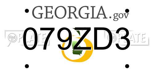 079ZD3 Georgia License Plate