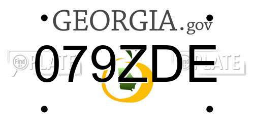 079ZDE Georgia License Plate