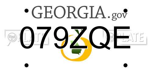 079ZQE Georgia License Plate