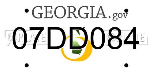07DD084 Georgia License Plate