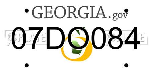 07DO084 Georgia License Plate