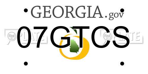 07GTCS Georgia License Plate