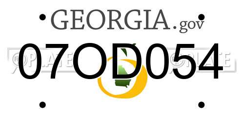 07OD054 Georgia License Plate