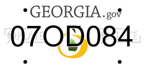 07OD084 Georgia License Plate