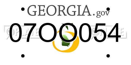 07OO054 Georgia License Plate