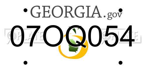 07OQ054 Georgia License Plate